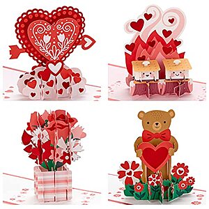 Hallmark Signature Paper Wonder Pop Up Valentines Day Cards (4 Cards with Envelopes) - $11.93 - Amazon