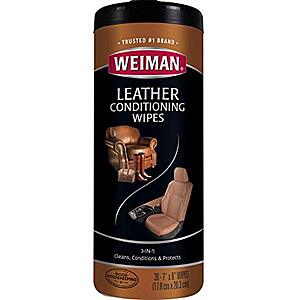 30-Count Weiman Leather Cleaner & Conditioner Wipes - $3.14 - Amazon