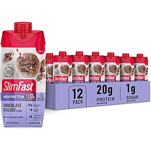 12-Pack 11-Oz SlimFast Protein Shake (Chocolate) $18 w/ Subscribe & Save