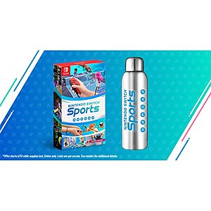 Nintendo Switch Sports Pre-Order (Switch) + Bonus Steel Water Bottle $49.90 + Free Shipping