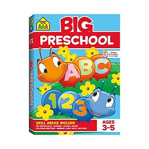 320-Page School Zone: Big Preschool Workbook (Paperback, Ages 3 to 5) $4.50