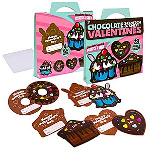 28-Pack Scratch & Sniff Scented Valentine's Day Cards w/ Envelopes (Chocolate or Strawberry) $5.95 + Free Shipping w/ Prime or on $25+