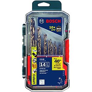 14-Piece Bosch Cobalt M42 Twist Drill Bit Set with Case $24.70 + Free Shipping