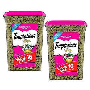 16-Oz Temptations Classic Crunchy & Soft Cat Treats (Blissful Catnip Flavor) 2 for $7.20 w/ S&S + Free Shipping w/ Prime or on $25+