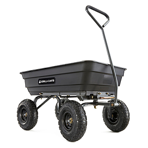 Gorilla Carts GOR4PS 600-lb. Poly Garden Dump Cart with 10" Tires - $92.50