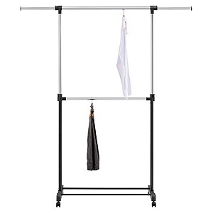 Room Essentials Adjustable Double Rod Garment Rack (black) $8 + Free Shipping on orders $35+