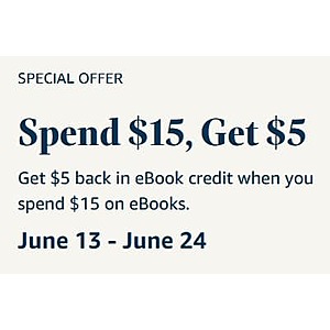 Select Amazon Accounts: Spend $15+ on Kindle eBooks, Get $5 eBook Credit