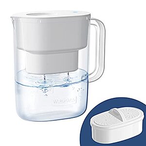 Waterdrop 200-Gallon Long-Life Lucid 10-Cup Water Filter Pitcher, NSF Certified, 5X Times Lifetime, Reduces Fluoride, Chlorine and More, BPA Free, White - $16.99