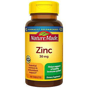100-Count 30mg Nature Made Zinc Tablets 2 for $2.50 w/ Subscribe & Save