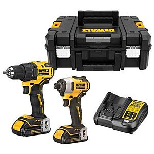 DeWalt 20V MAX Brushless Atomic Compact Drill/Driver & Impact (DCK278C2) w/ TSTAK II Lockable Storage Tote and (2) 20v MAX Batteries - $170.99 Ships Free - Ends 12/8