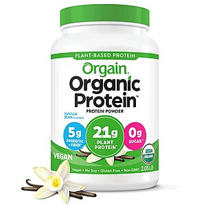 Amazon: Up to 30% off on Orgain Vanilla 2lb Plant Based Protein Powder $21 & More + F/S