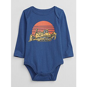 Gap: Baby Boys' Graphic Bodysuit (Bulldozer, Size 0-3M, 3-6M) $1.35, Baby Girls' Graphic Bodysuit (Navy Blue, Size 18-24M) $1.35 + Free Shipping