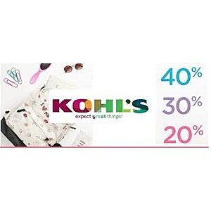 Kohl's Mystery Savings Coupon: 40% 30% or 20% Valid on 05/20/18 only
