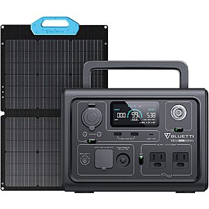 BLUETTI Solar Generator EB3A with PV68 Solar Panel Included, 268Wh Portable Power Station w\LiFePO4 $299AC