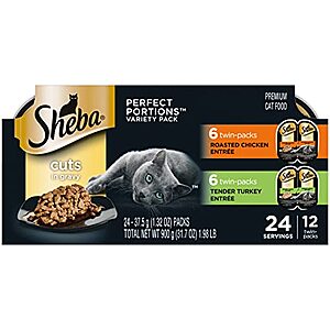 12-Pk 2.6-Oz Sheba Wet Cat Food Cuts in Gravy Twin-Pack Trays (Roasted Chicken & Tender Turkey) $7.69 + Free Shipping w/ Prime or Orders $25+
