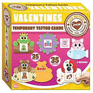 35-Pk JOYIN Valentines Day Gifts Cards for Kids with Animal Themed Temporary Tattoos $3.99 + Free Ship w/Prime
