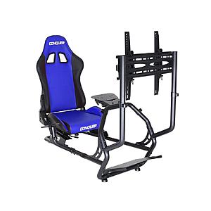 Conquer Race Simulator with Single Monitor Stand Racing Seat Cockpit, Gaming Chair with Wheel Stand, Gear Shift Mount $279.20 w/ Free Shipping