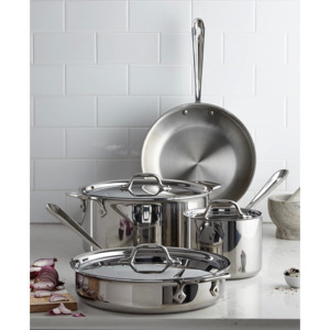 7-Piece All-Clad 3-Ply Stainless Steel Cookware Set + $40 Macys Money $300 + 20% Slickdeals Cashback (PC Req'd, final cost $240 after Cashback) + free shipping