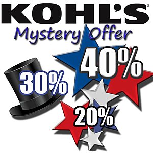 Slickdeals Exclusive: Kohl's Mystery Coupon Up to 40% + $10 off $50 in Home, More + free ship on $75 or free shipping for Cardholders