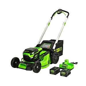 Greenworks Lawn Mowers 20% Off: 21" Pro 60V Brushless Self Propelled Lawn Mower w/ 2x 4Ah Batteries & Free Shipping $383.2