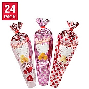 Costco Members - Popcornopolis Case of 24 Valentine's Day Conversation Mini Cones - $29.99